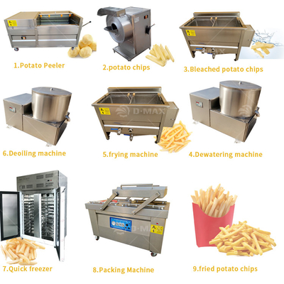 High Productivity Potato Chips Making Machine for Small Scale French Fries Production