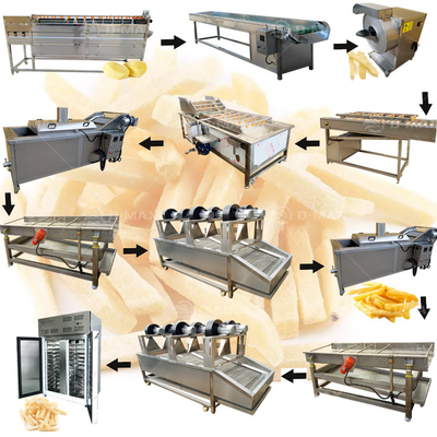 Vegetable Raw Material Semi Automatic Potato Chips Production Line with 300kg/h Output