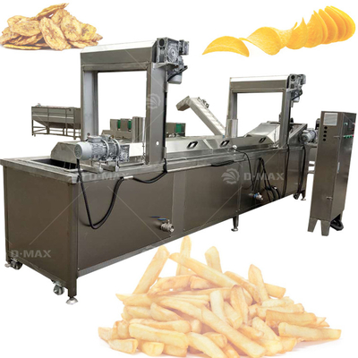 Continuous High Output Potato Chips Line 180 KG Cutting Oiling Packing Production Line