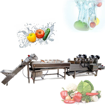 High Speed Vegetable Processing Line with 3.75kw Power and Bubble Cleaning Technology