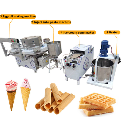 300pcs/h Capacity Electric/Gas Crispy Biscuit Roll Maker for Delicious Wafer Biscuits