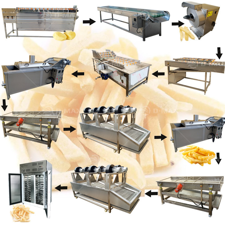 Fully Automatic Industrial Frozen French Fries Production Line for Easy Operation