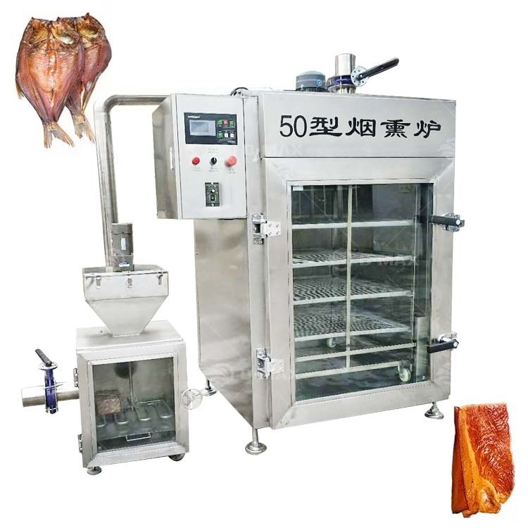 30kg/batch High Speed Smoked Fish Meat Baking Oven with Trolley and Smoking Device